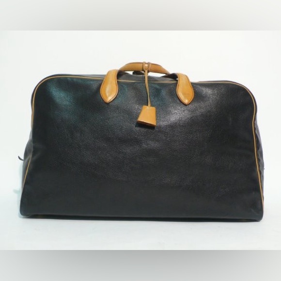 Authentic Vintage HERMES Paris made in France-INDIGO LEATHER TRAV DUFFEL BAG - Picture 3 of 17